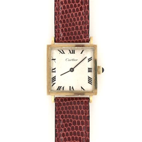 cartier black square dial|cartier square watch.